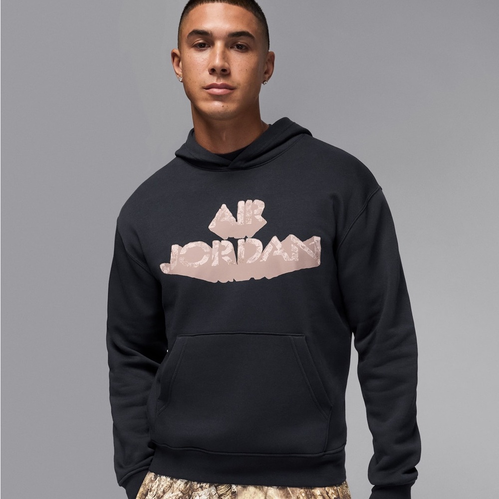 Nike Air Jordan AJ4 Cave Fleece Pullover Mens Hoodie (Black) medium